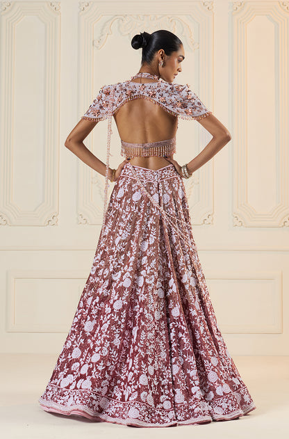 Rose Gold Ombré Mijwan Lehenga Set