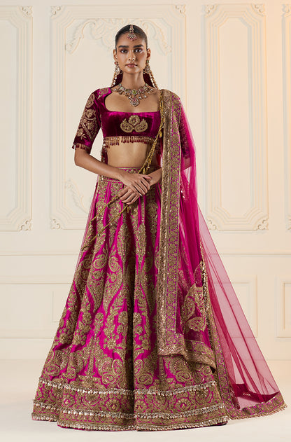 Wine Marori Embroidered Lehenga Set