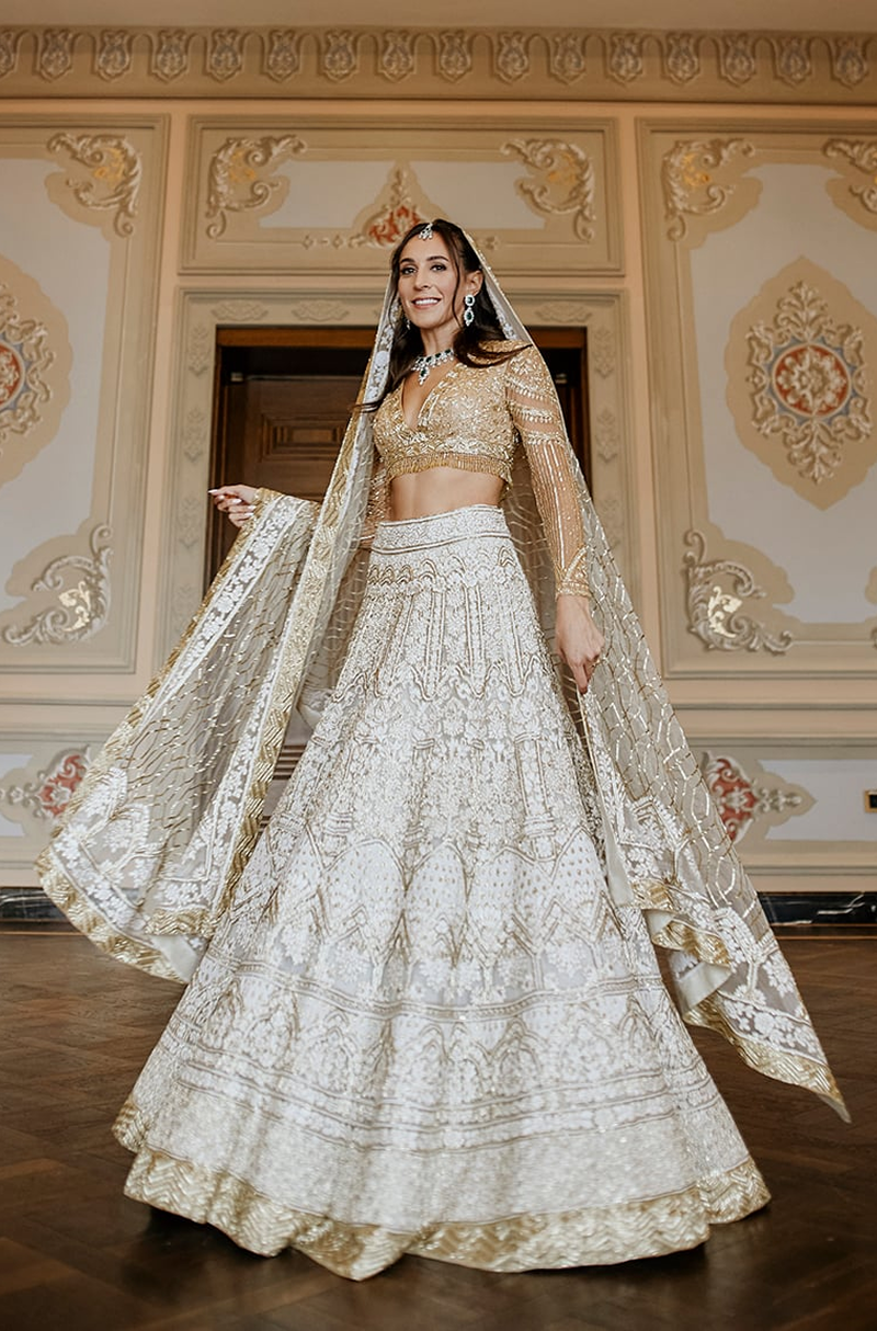 Bride: Halo Jodie In Our Signature Mijwan Chikankari Lehenga Set