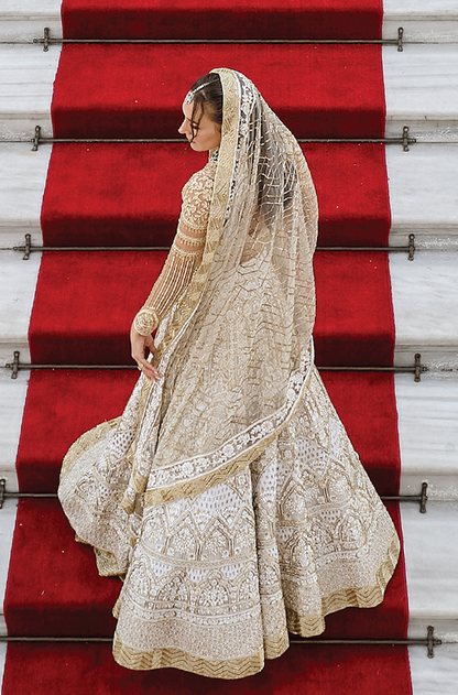 Bride: Halo Jodie In Our Signature Mijwan Chikankari Lehenga Set