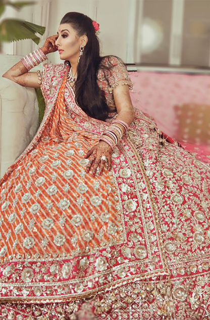 Bride: Gargi Vardhan in our Hot Pink Zardosi Lehenga
