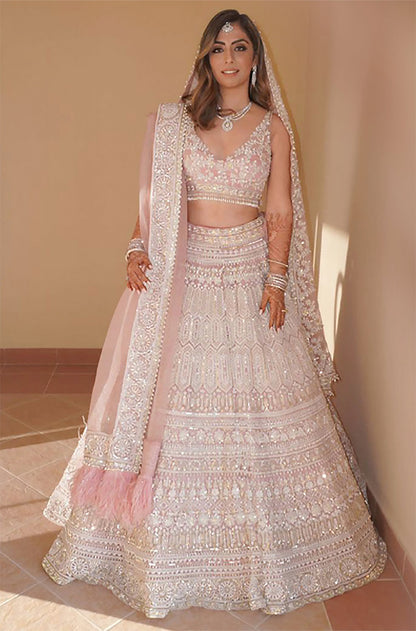 Bride: Neelam Gopwani Chainani in our Baby Pink Mijwan Embroidered Lehenga Set