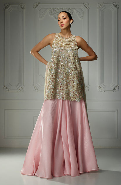 Pink Sequin Embroidered Kurta Set