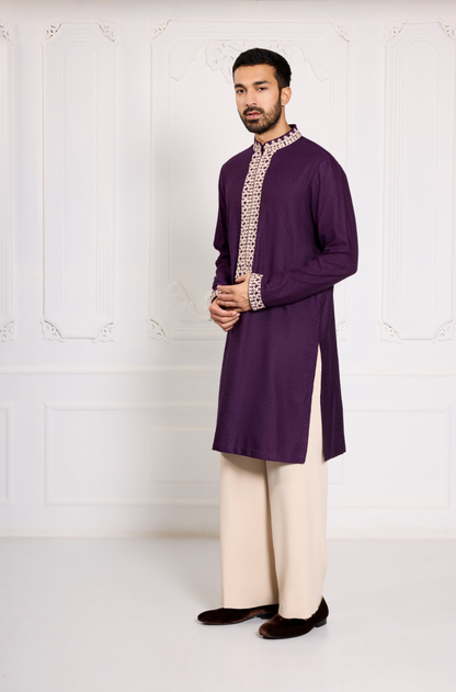 Purple Dori Embroidered Bundi Set