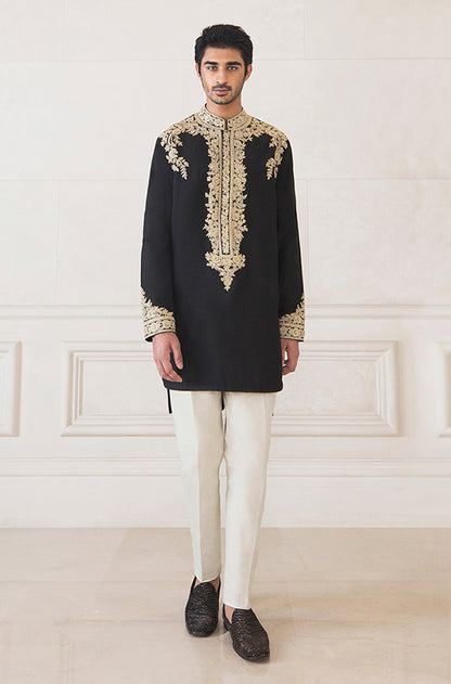 Raven Black Spunsilk Kurta Set