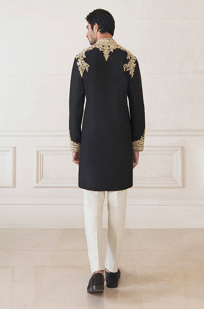 Raven Black Spunsilk Kurta Set