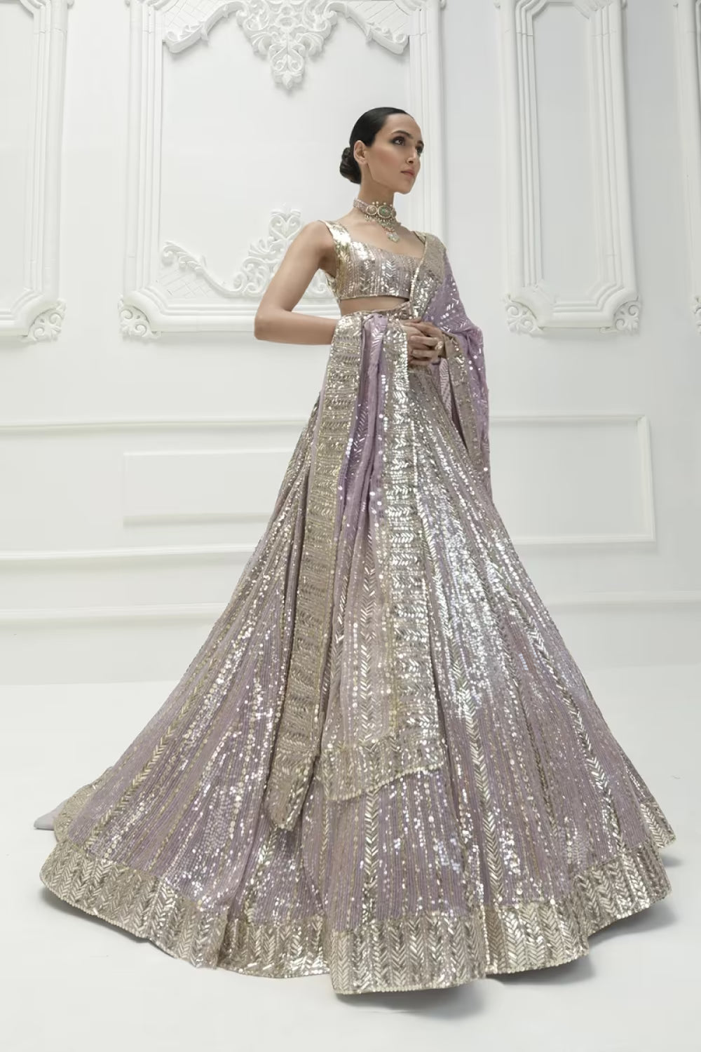 Sorbet Lilac Sequins Lehenga Set