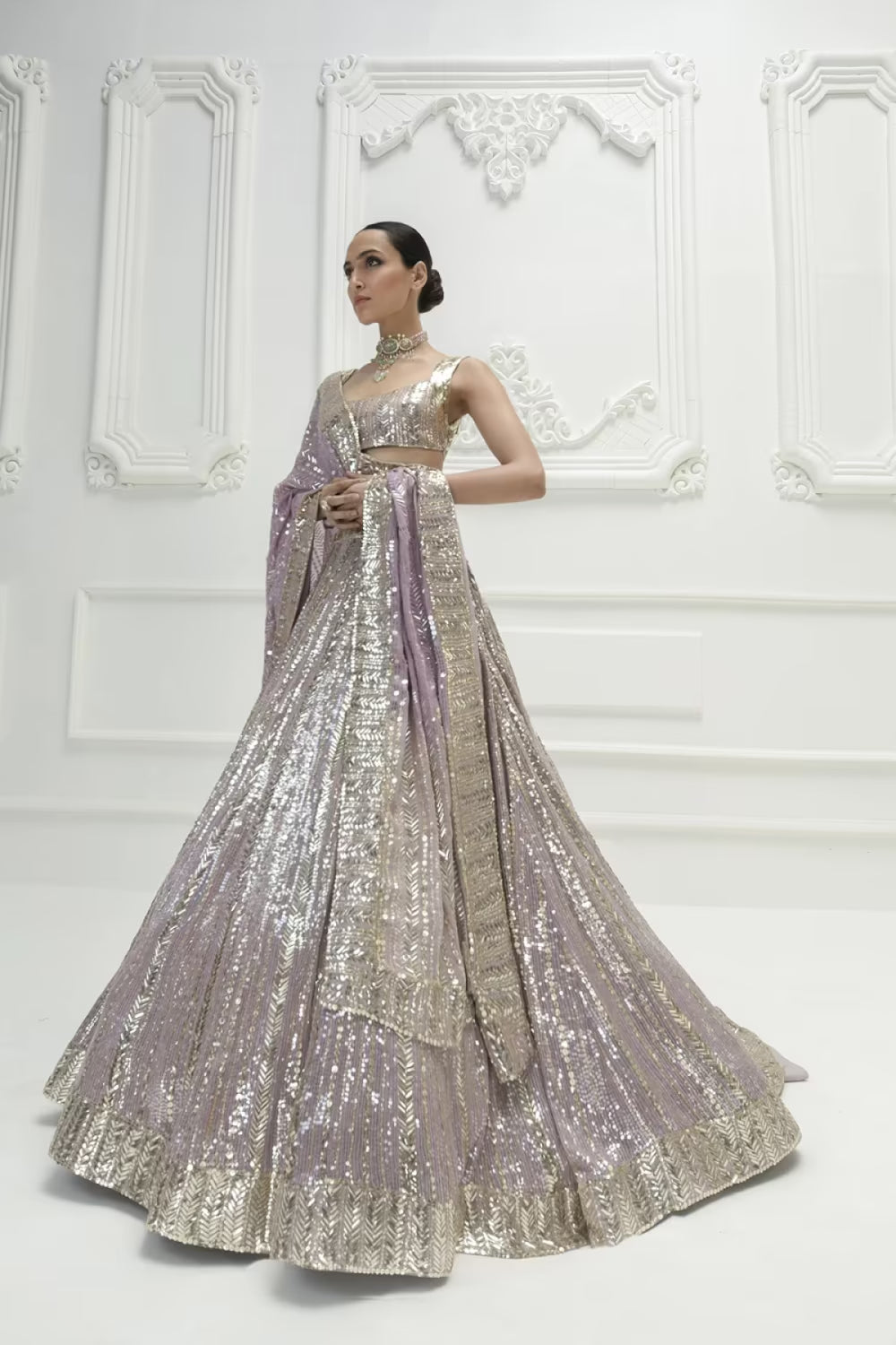 Sorbet Lilac Sequins Lehenga Set