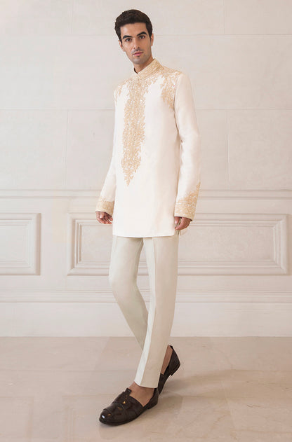 Daisy White Spunsilk Kurta Set