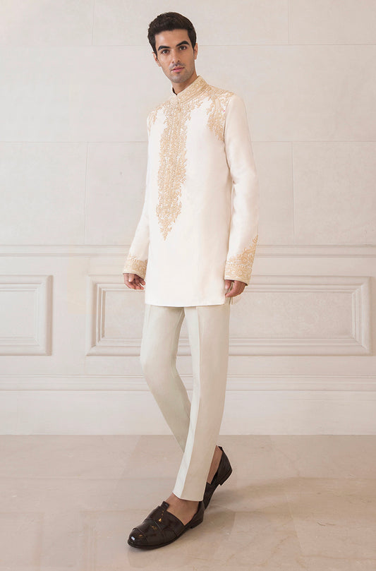 Daisy White Spunsilk Kurta Set