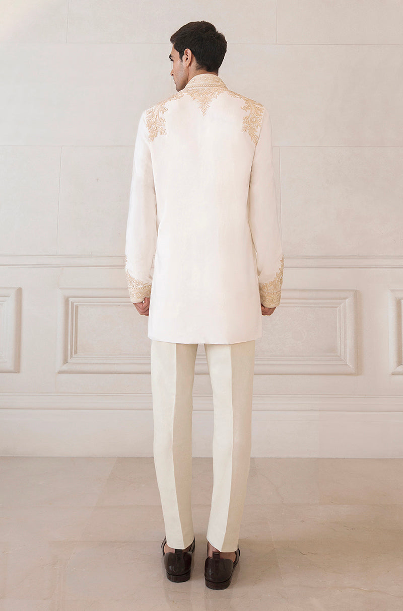 Daisy White Spunsilk Kurta Set