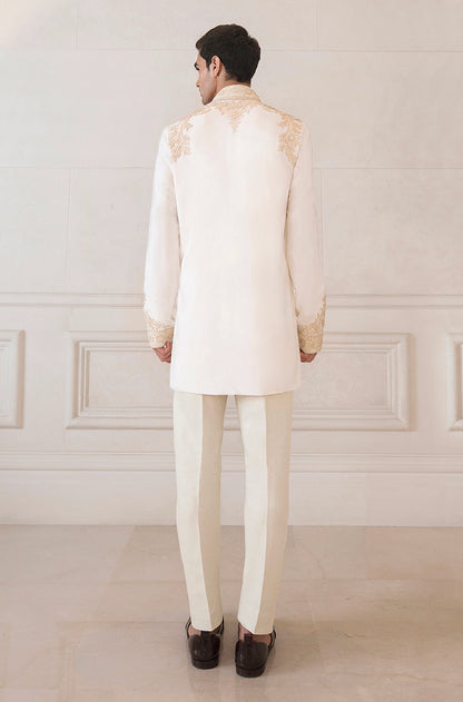 Daisy White Spunsilk Kurta Set