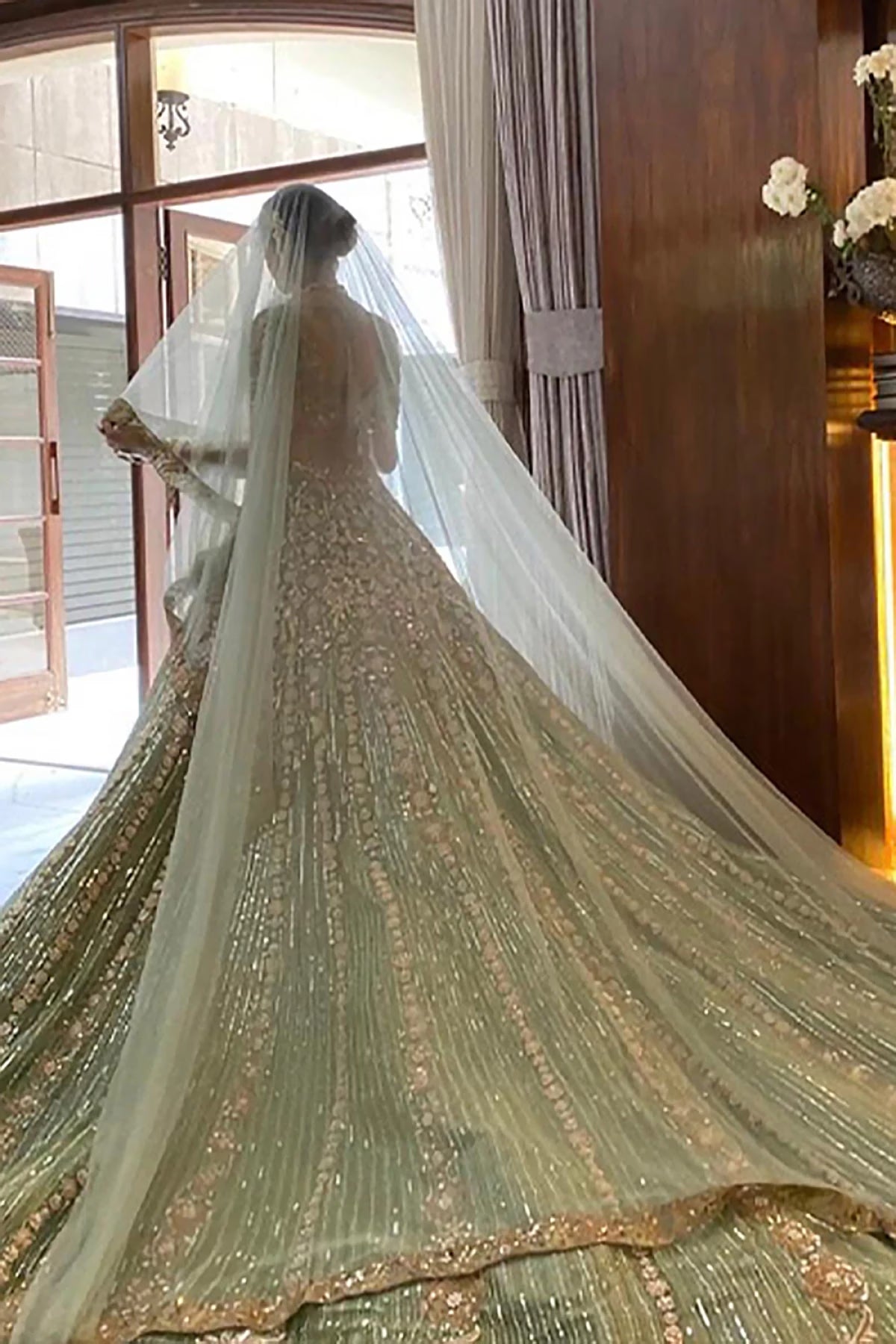 Janhvi Kapoor in our Ruhaaniyat Moss Green Lehenga Set