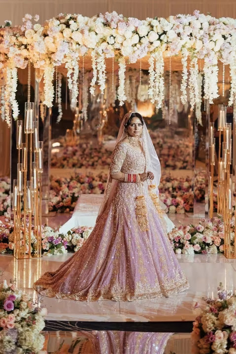 Bride: Simran Swaich in Lilac Ruhaaniyat Lehenga Set