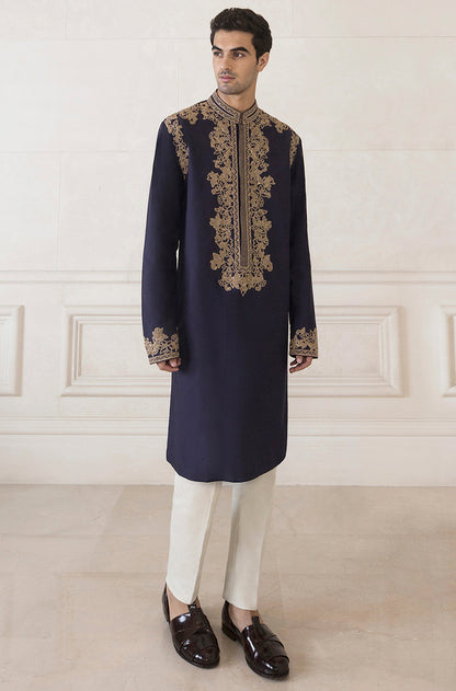 Prussian Blue Spunsilk Kurta Set