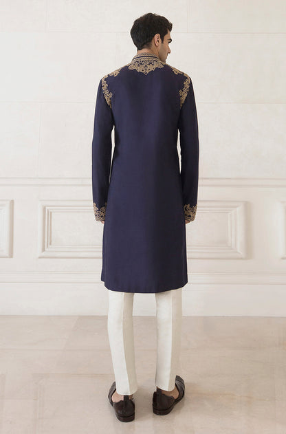 Prussian Blue Spunsilk Kurta Set