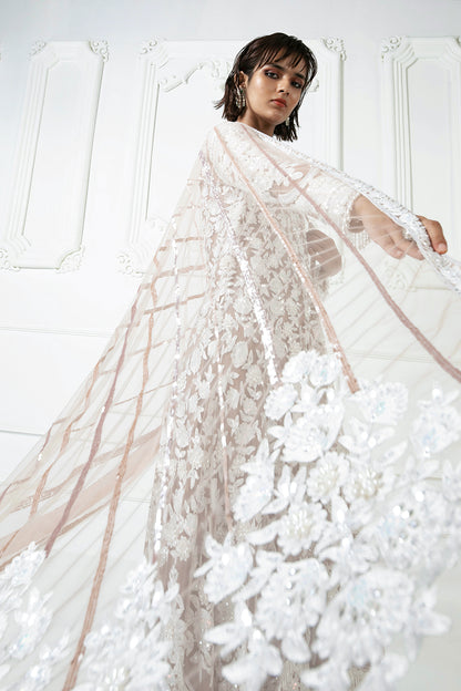 Beige Kashmiri Anarkali Kurta Set