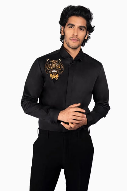 Black Shirt with Tiger Emblem