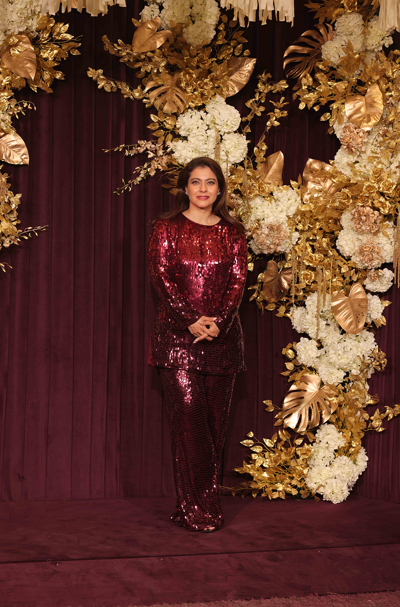 Kajol in our Bordeaux Ombre Sequin Coord Set