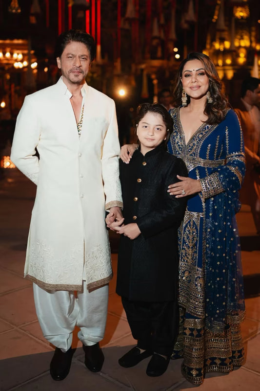 Shah Rukh Khan in our White Embroidered Sherwani
