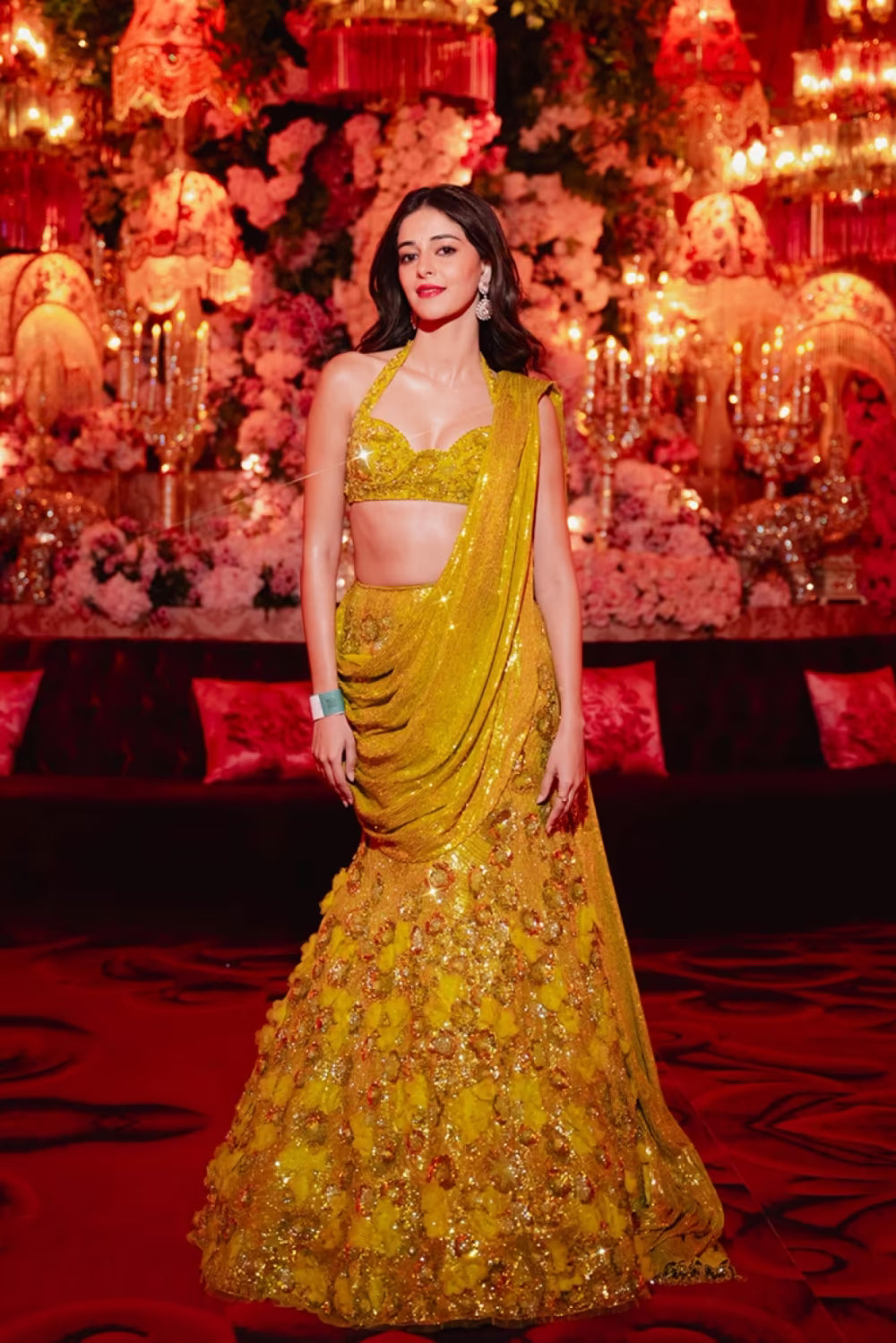 Ananya Panday in our Lime Green Embellished Lehenga Set