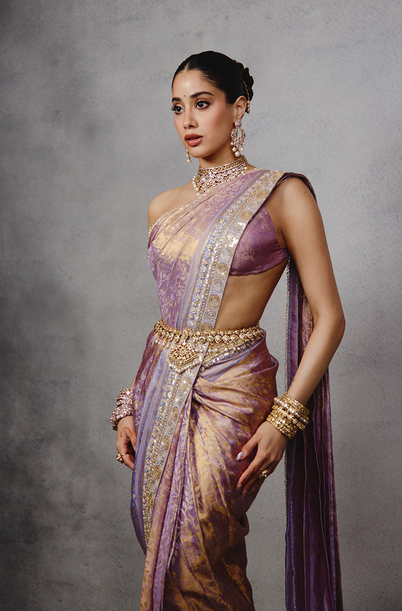 Janhvi Kapoor in our Stitched Kanchipuram Brocade Saree Set