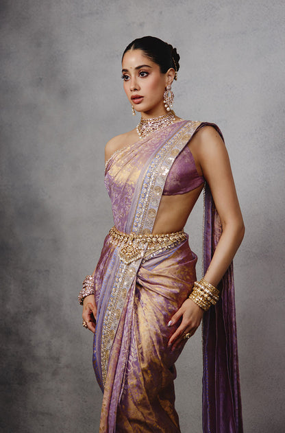 Janhvi Kapoor in our Stitched Kanchipuram Brocade Saree Set