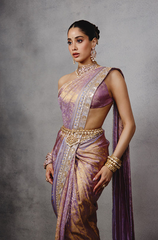 Janhvi Kapoor in our Stitched Kanchipuram Brocade Saree Set