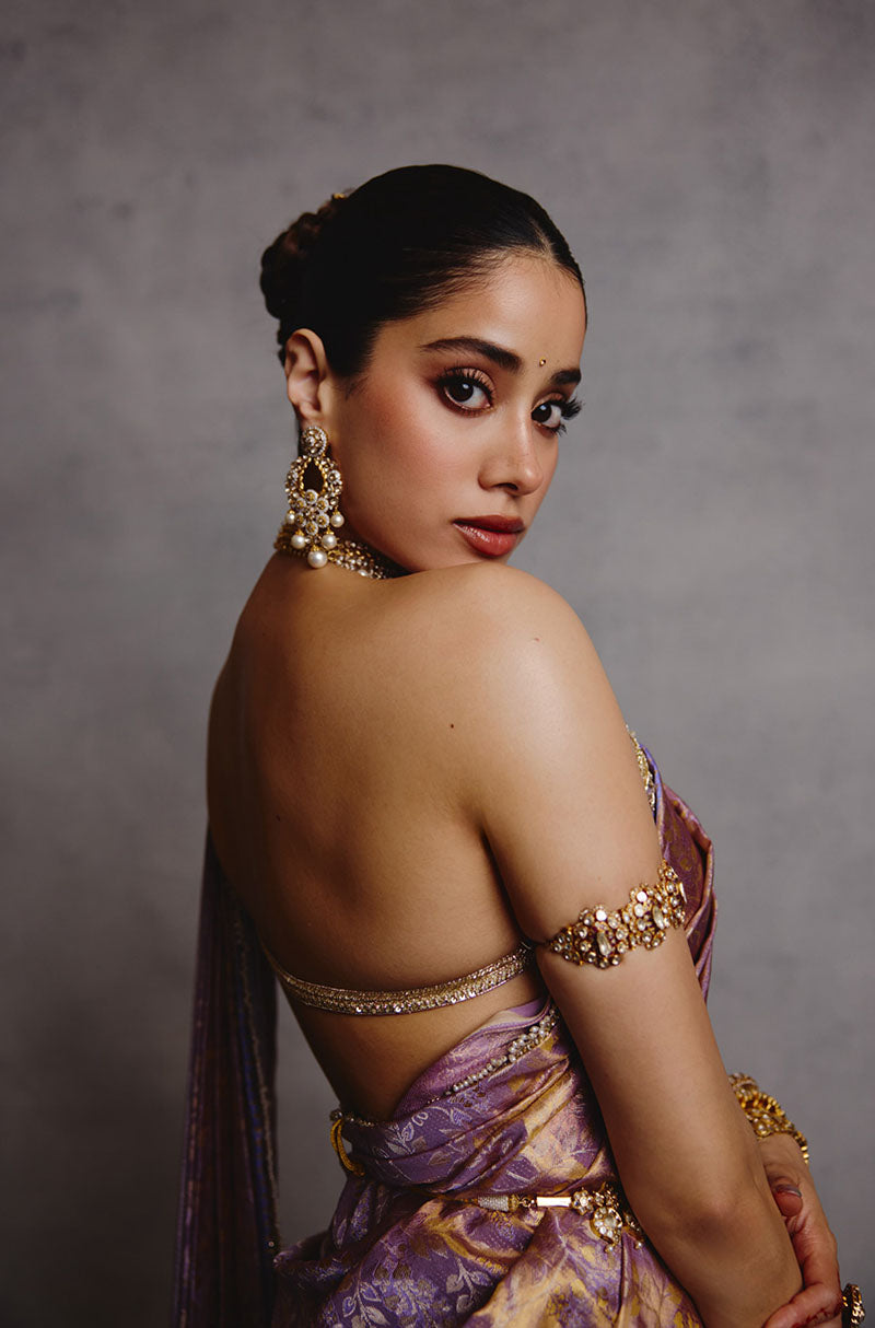 Janhvi Kapoor in our Stitched Kanchipuram Brocade Saree Set
