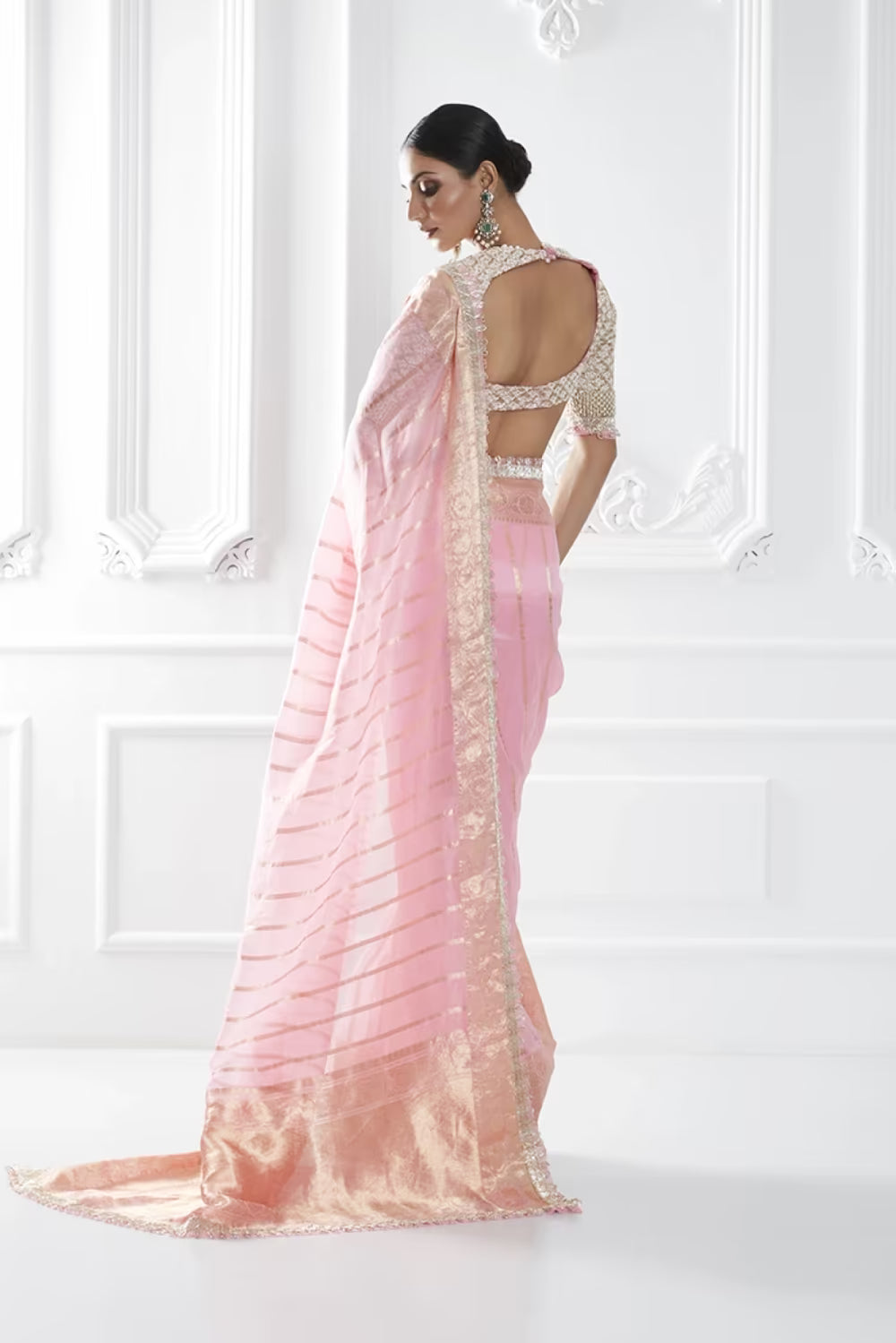 Pink Handloom Saree Set