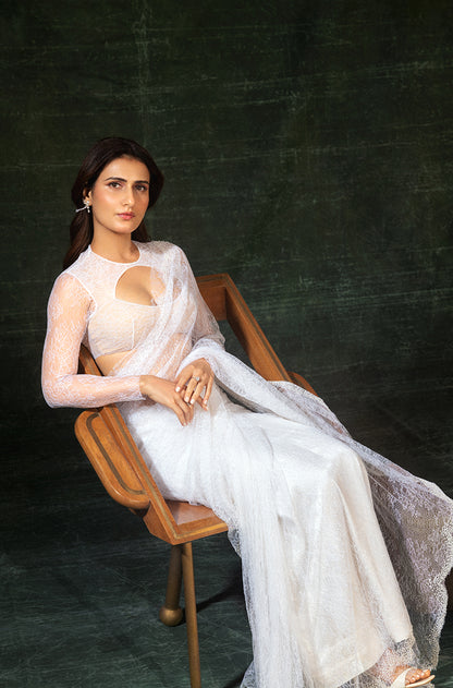 Fatima Sana Shaikh in our Off-White Lace Saree Set