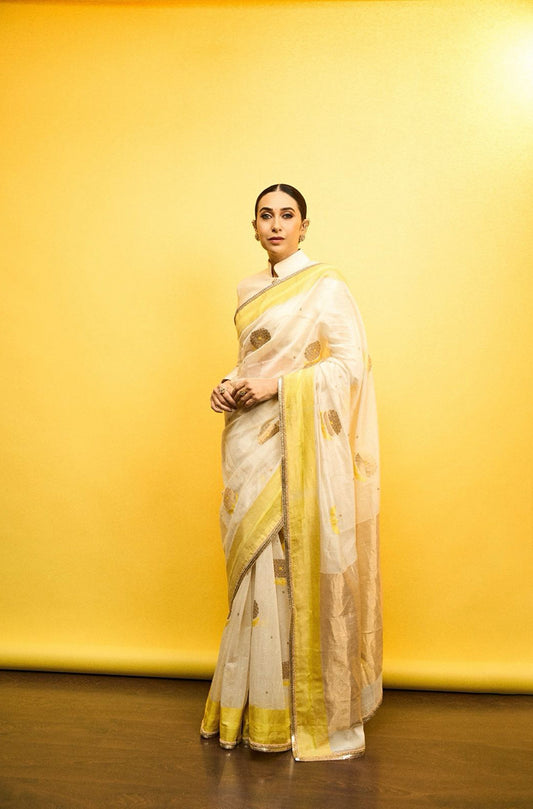 Karisma Kapoor in our Off-White Tissue Saree Set