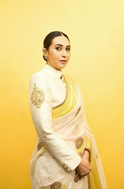 Karisma Kapoor in our Off-White Tissue Saree Set