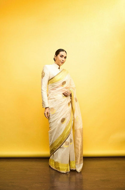 Karisma Kapoor in our Off-White Tissue Saree Set