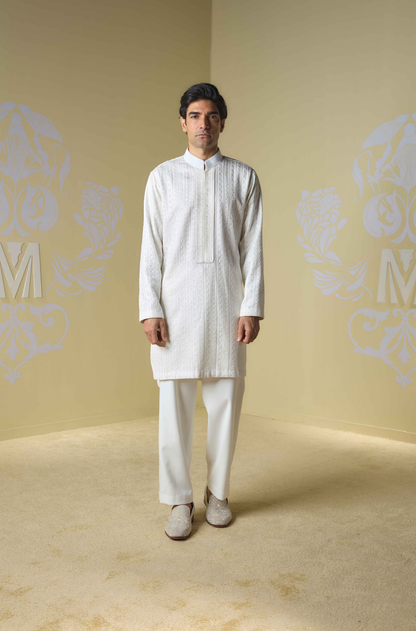 Ivory Embroidered Kurta Set