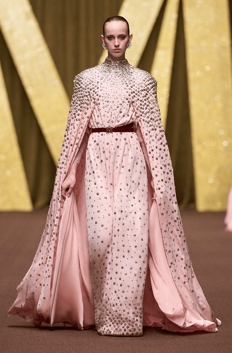 Peach Double Layered Kaftan