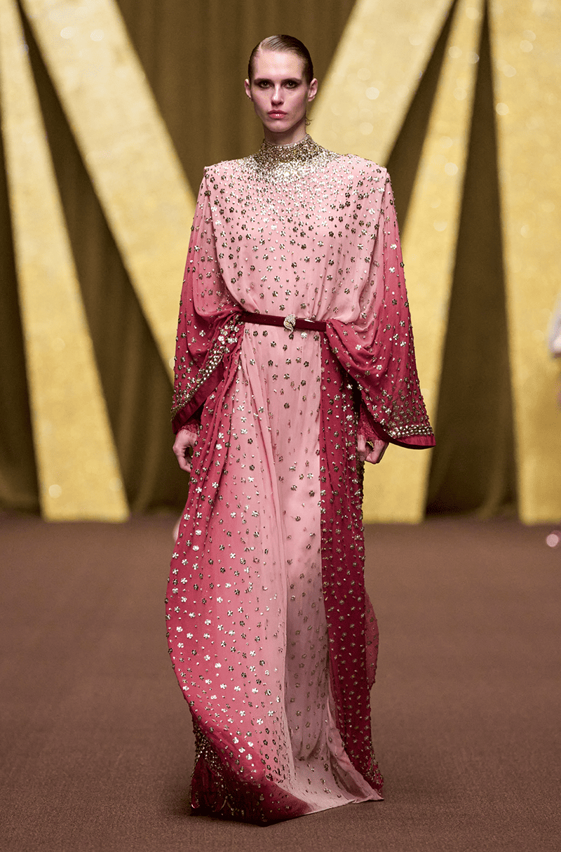 Light Pink To Maroon Ombré Kaftan