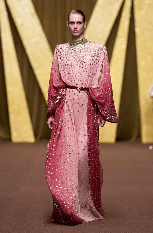 Light Pink To Maroon Ombré Kaftan