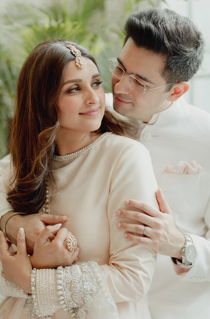 Parineeti Chopra in our Ivory Blush Kurta Set