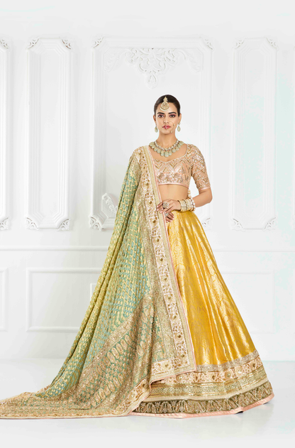 Sunrise Yellow Brocade Lehenga Set