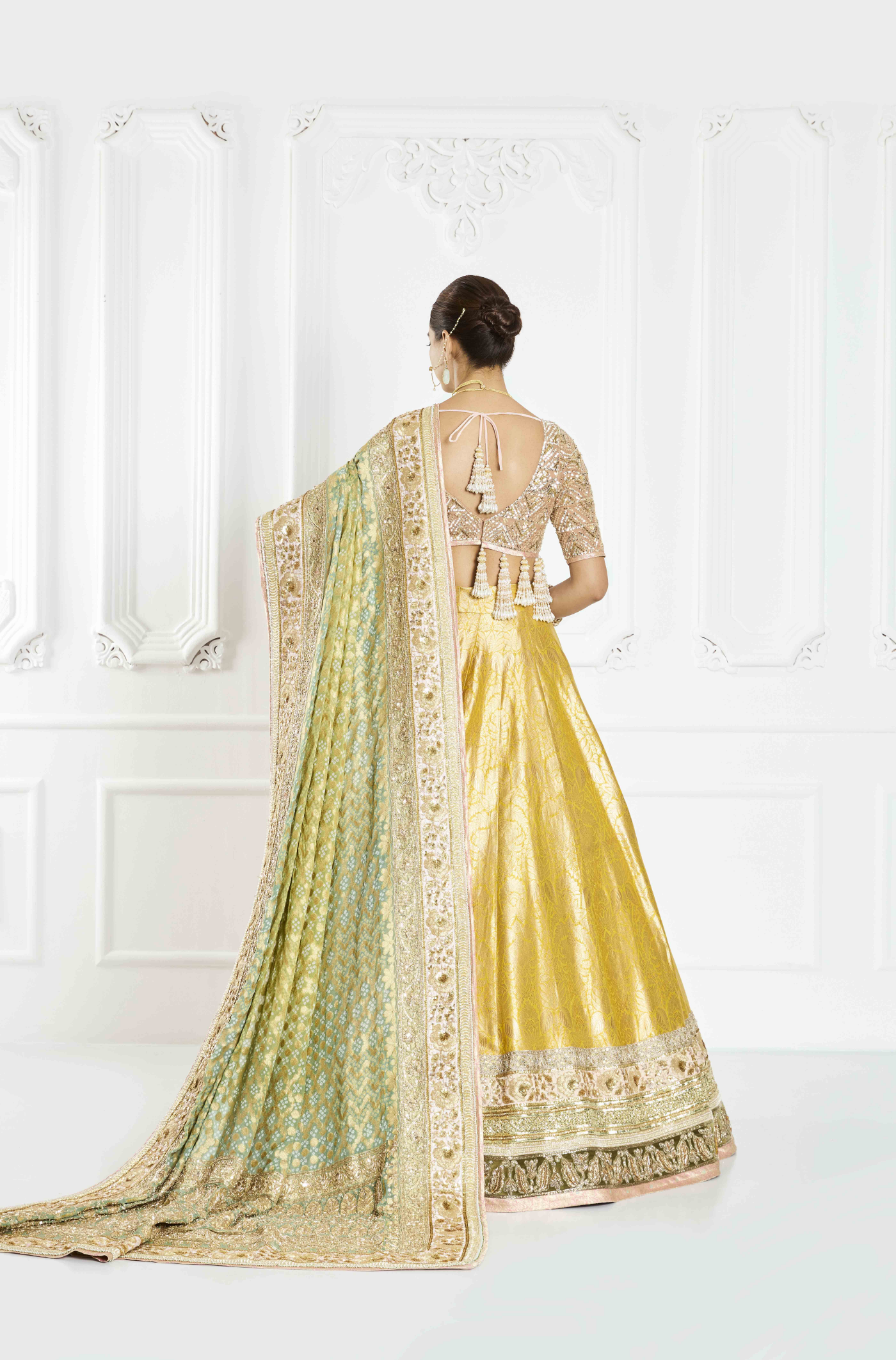 Sunrise Yellow Brocade Lehenga Set