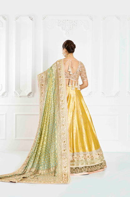 Sunrise Yellow Brocade Lehenga Set