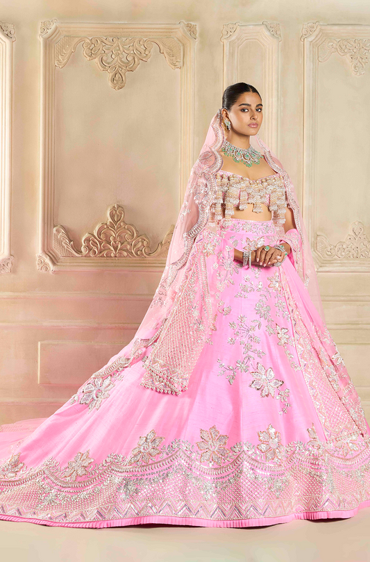 Rose Quartz Embroidered Lehenga Set