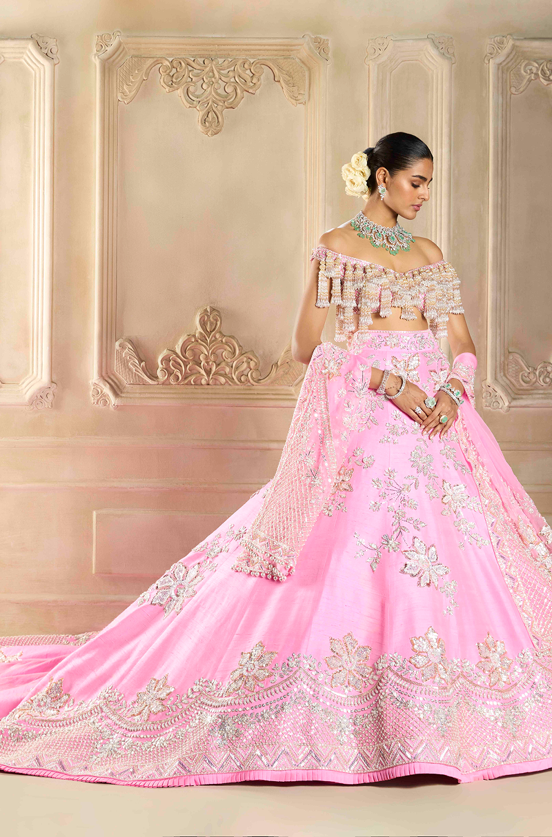 Rose Quartz Embroidered Lehenga Set