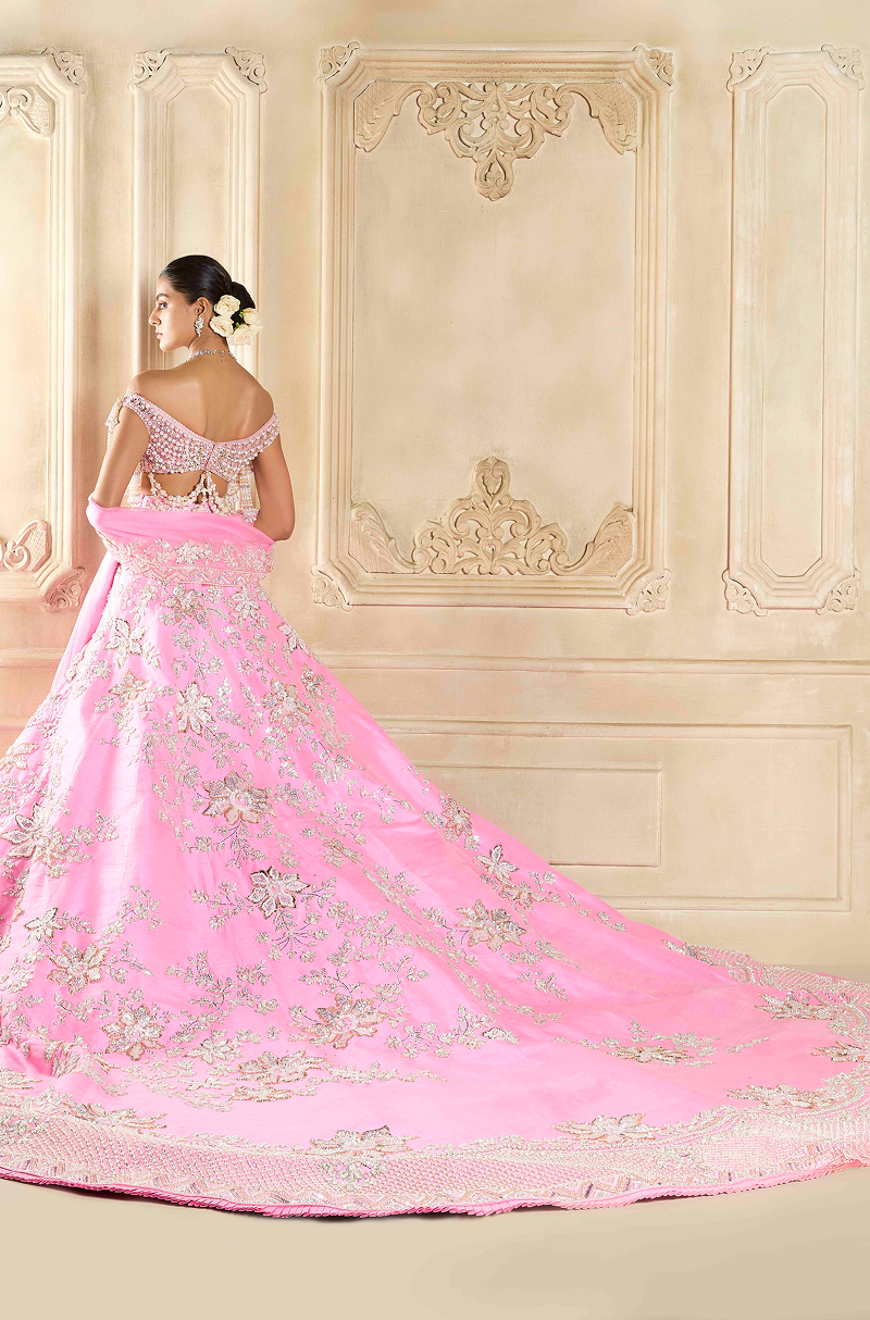 Rose Quartz Embroidered Lehenga Set