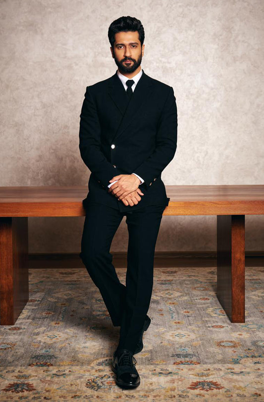 Vicky Kaushal in our Noir Tailored Double Breasted Suit Set