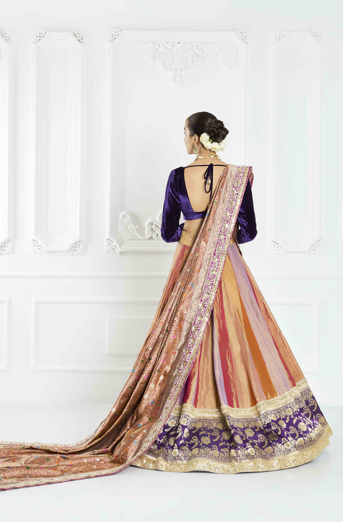 Multicolored Brocade Lehenga Set