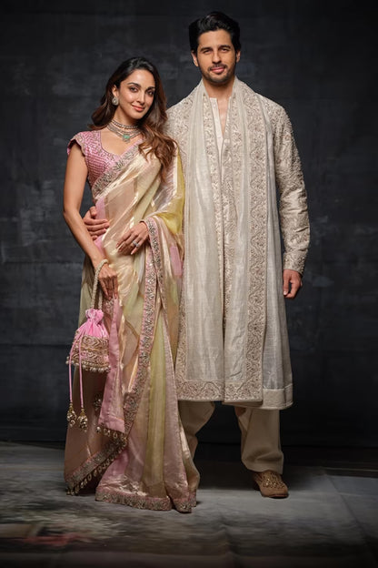 Kiara Advani in our Multicolor Tissue Saree