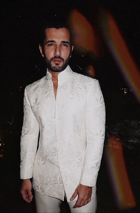 Aditya Seal in our Ivory Thread Embroidered Bandhgala Set