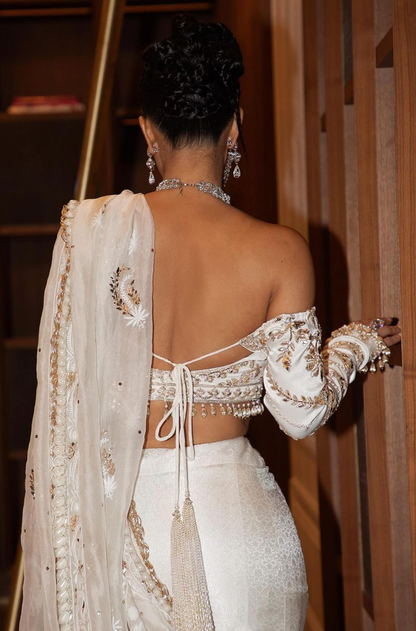 Kim Kardashian in our custom Ivory Lehenga Set